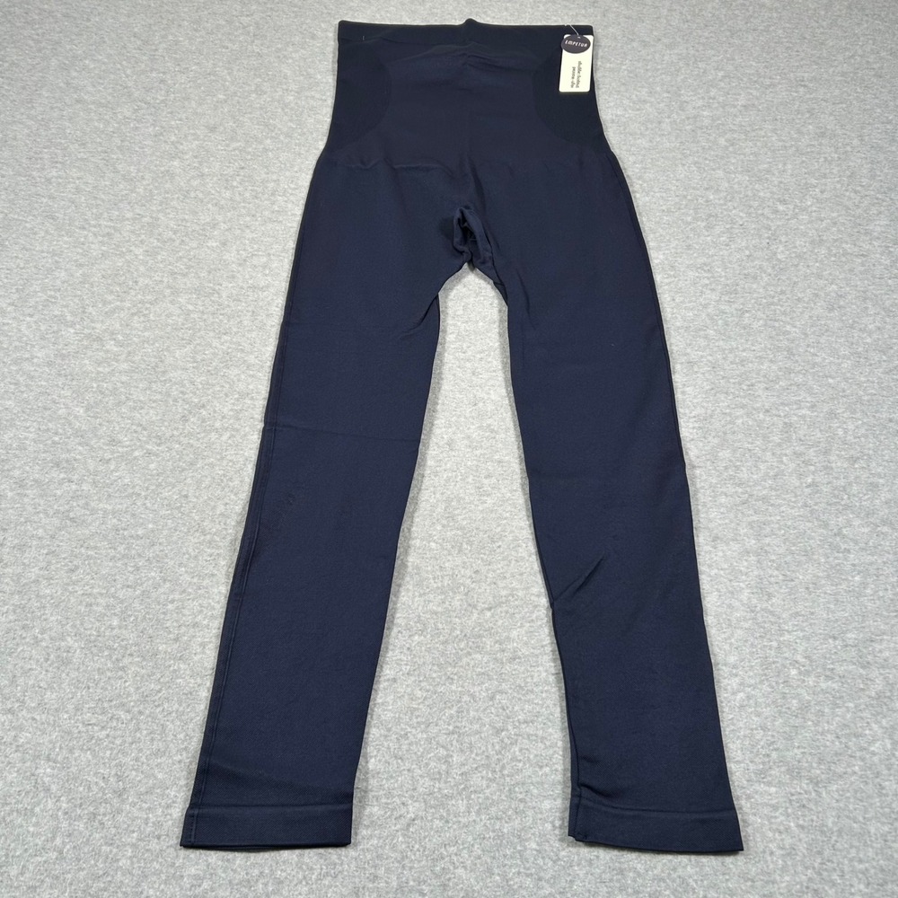 EMPETUA High Waisted Shaping Leggings ‎ Womens Large Navy Blue Tummy Control NEW